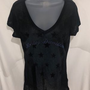 Harley Davidson Star and Rhinestone T-Shirt